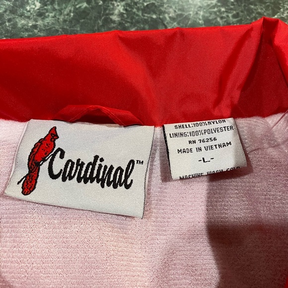 Vintage Cardinal Brand Red Snap-Up Windbreaker Lrg - Picture 2 of 3